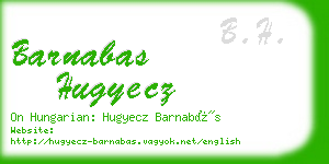 barnabas hugyecz business card